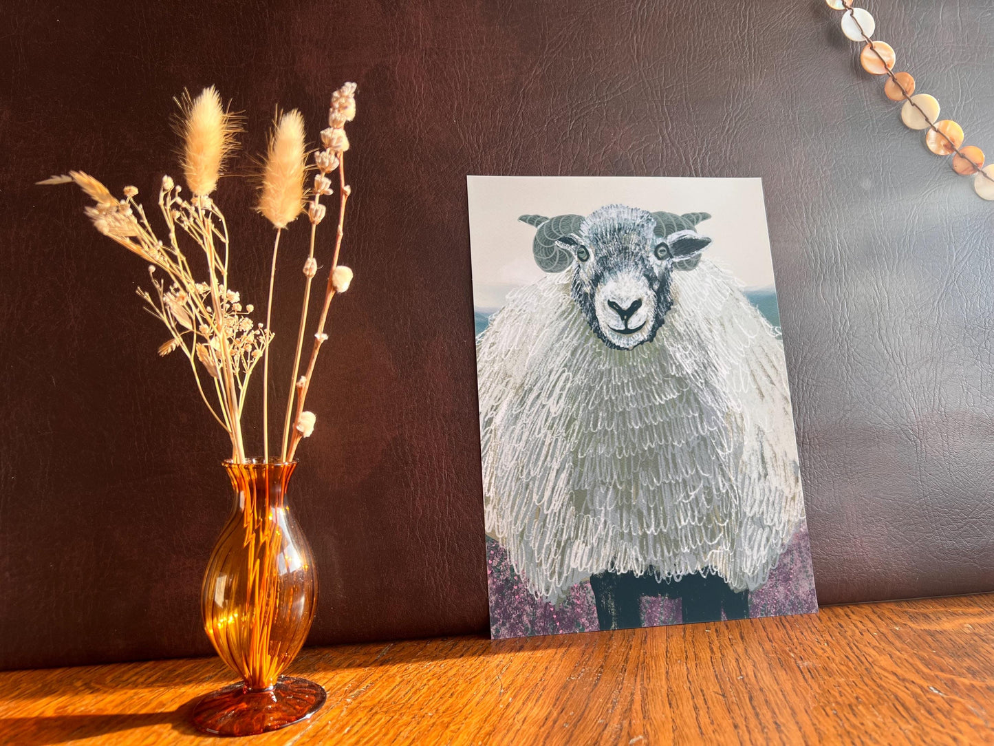 Swaledale Sheep Art Print – Close-Up Sheep Illustration – Fun Countryside Wall Art for Rustic Interiors