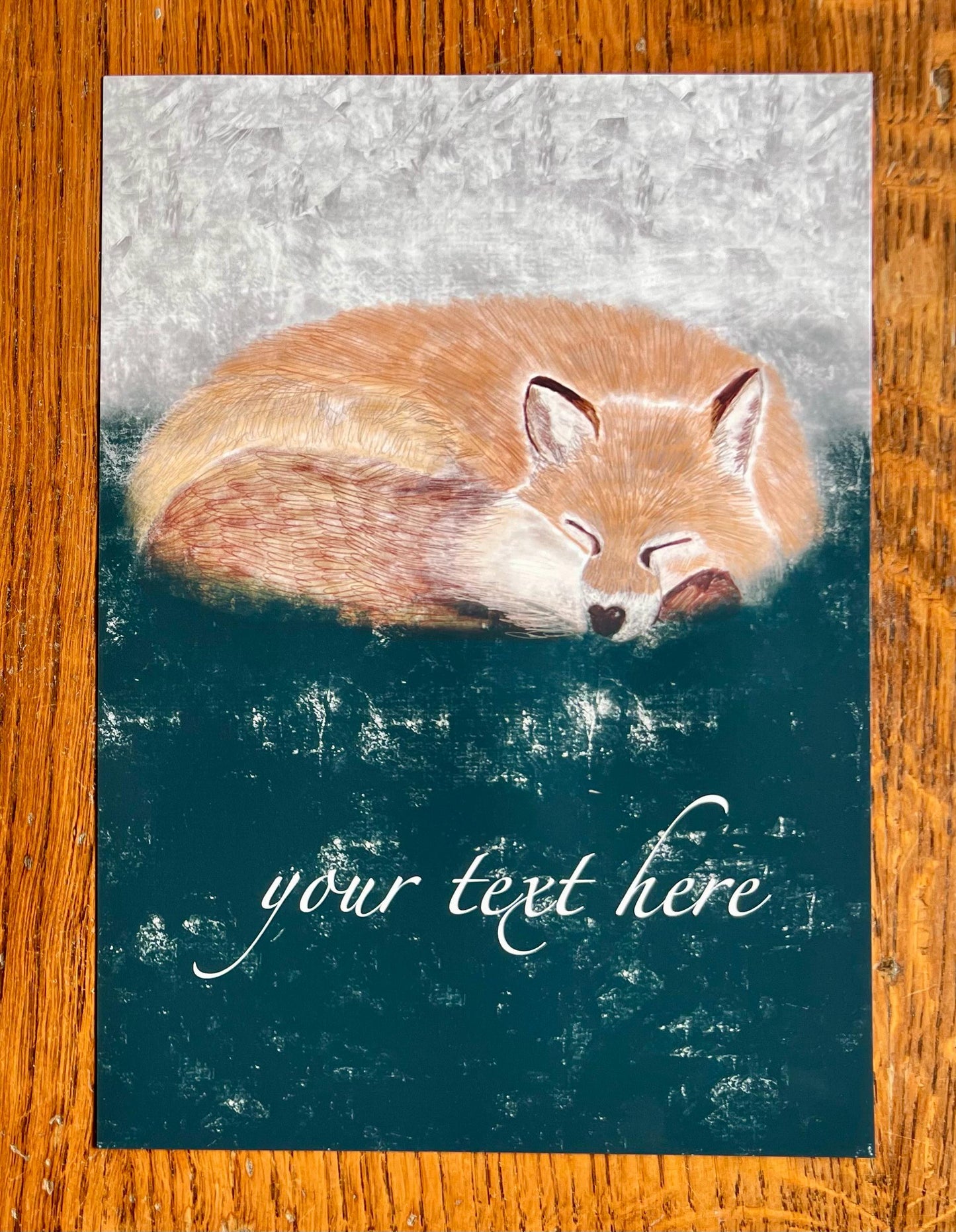 Personalised A4 Fox Art Print - Illustrated Woodland Animal Wall Art with a Custom Name or Date