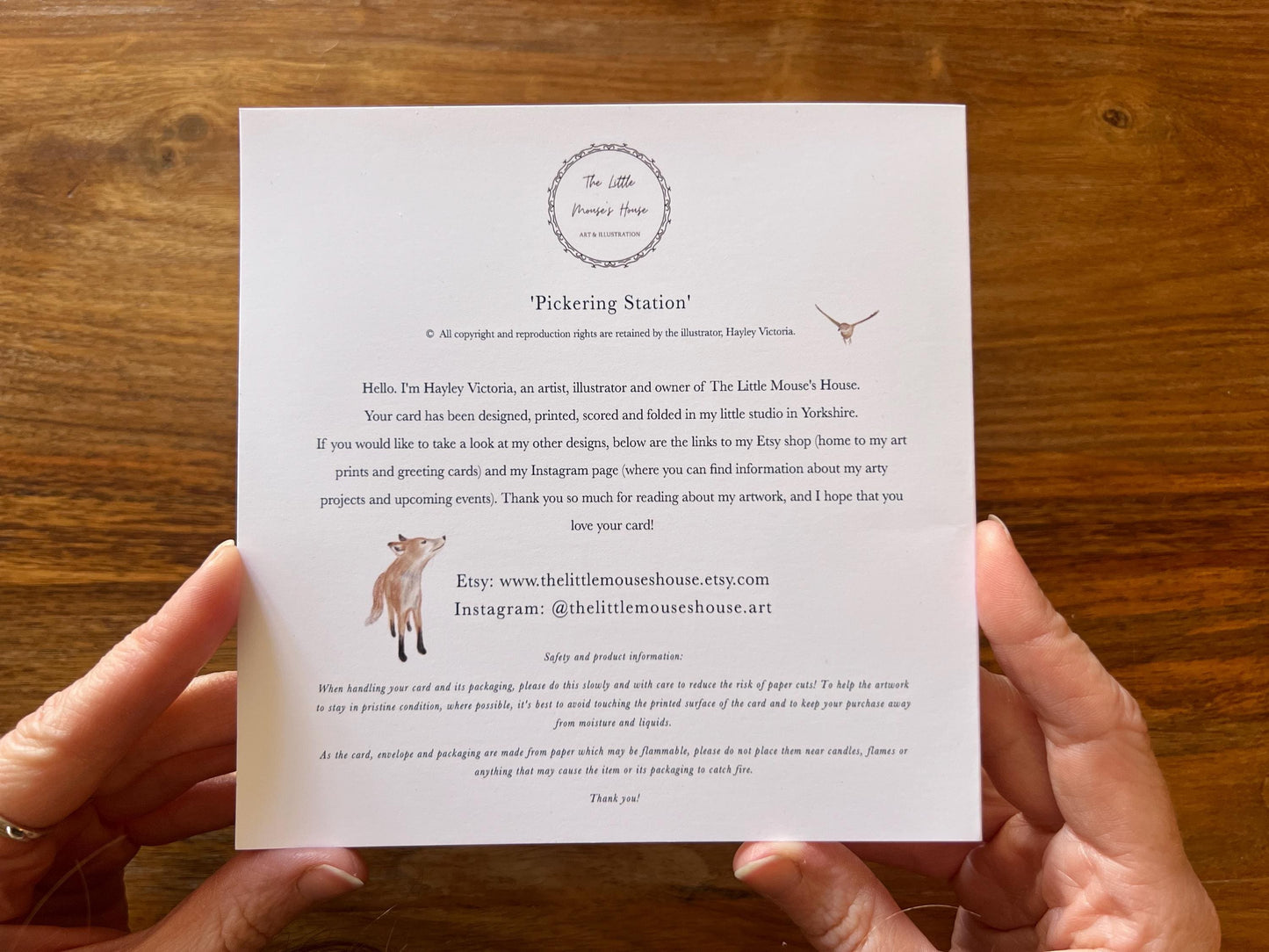 British Steam Train Art Card – Pickering Station, North Yorkshire Railway Illustration, Blank for Any Occasion