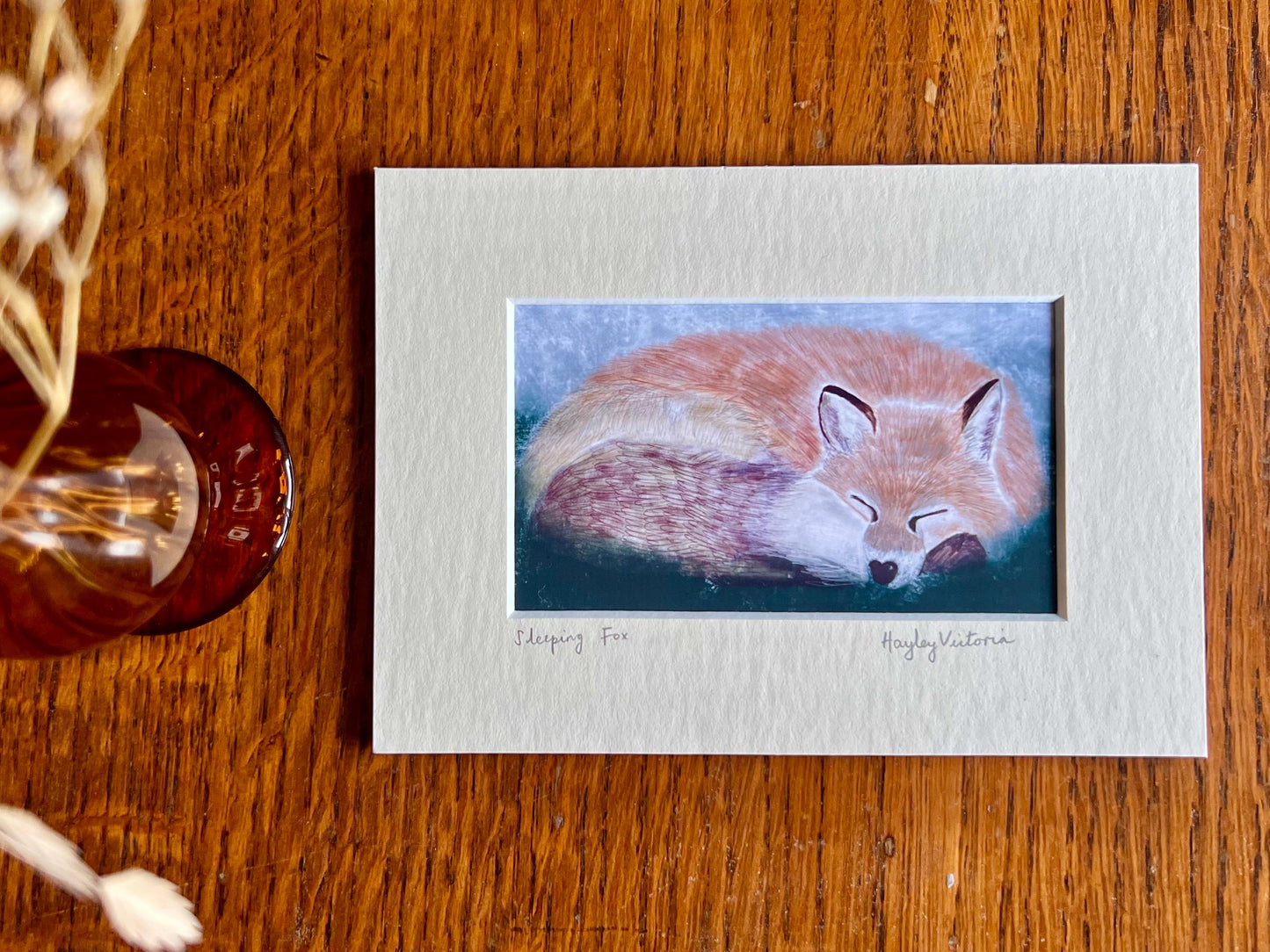 Fox Print Printed Woodland Nursery Decor Animal Art Shelf Decoration Rustic Farmhouse Accent Housewarming Gift for Couple / Birthday for Him