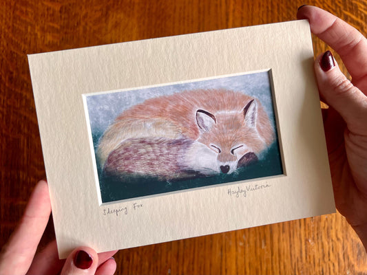 Fox Print Printed Woodland Nursery Decor Animal Art Shelf Decoration Rustic Farmhouse Accent Housewarming Gift for Couple / Birthday for Him