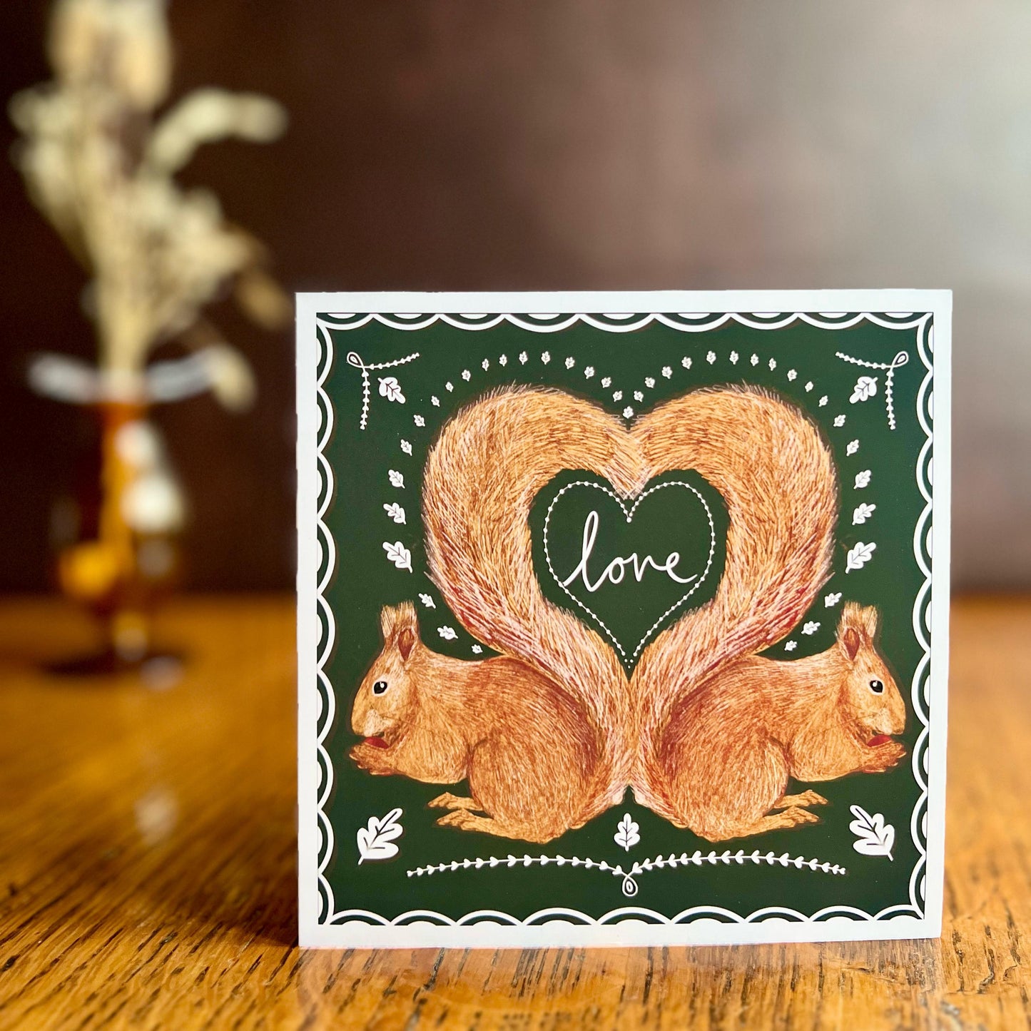Moon Hares Art Print & Red Squirrels ‘Love’ Card – Unique Woodland Animal Gift Set for Partner