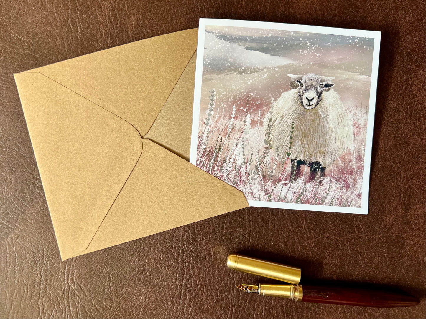 Swaledale Sheep in the Snow Greeting Card – Winter Edition – Illustrated Christmas Card