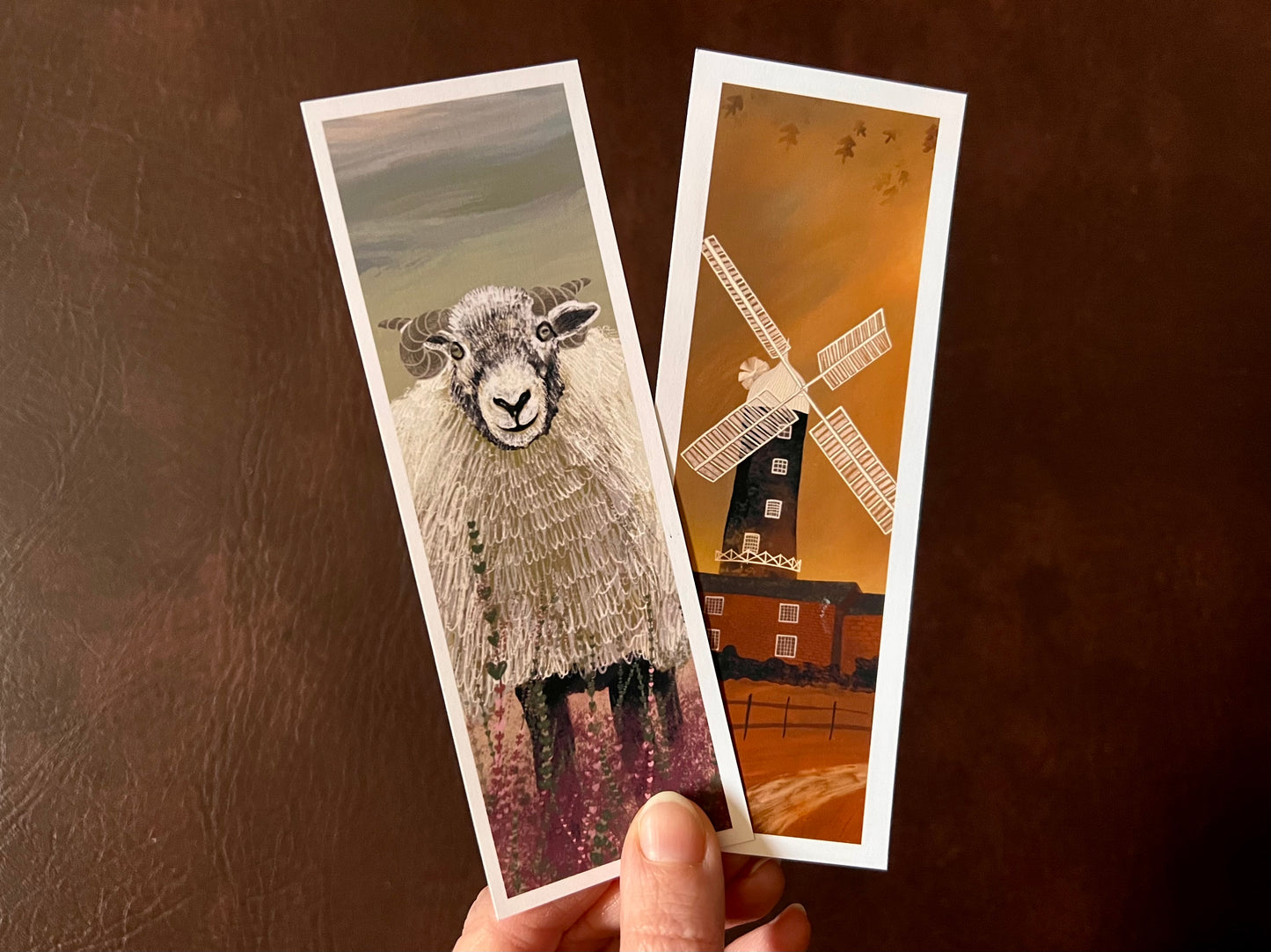 Countryside Bookmark Set – Handmade Illustrated Bookmarks | Skidby in Autumn & Sheep on the Heather Moor Designs