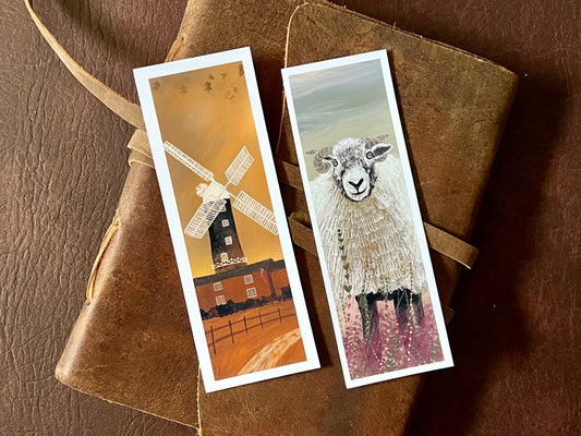 Countryside Bookmark Set – Handmade Illustrated Bookmarks | Skidby in Autumn & Sheep on the Heather Moor Designs