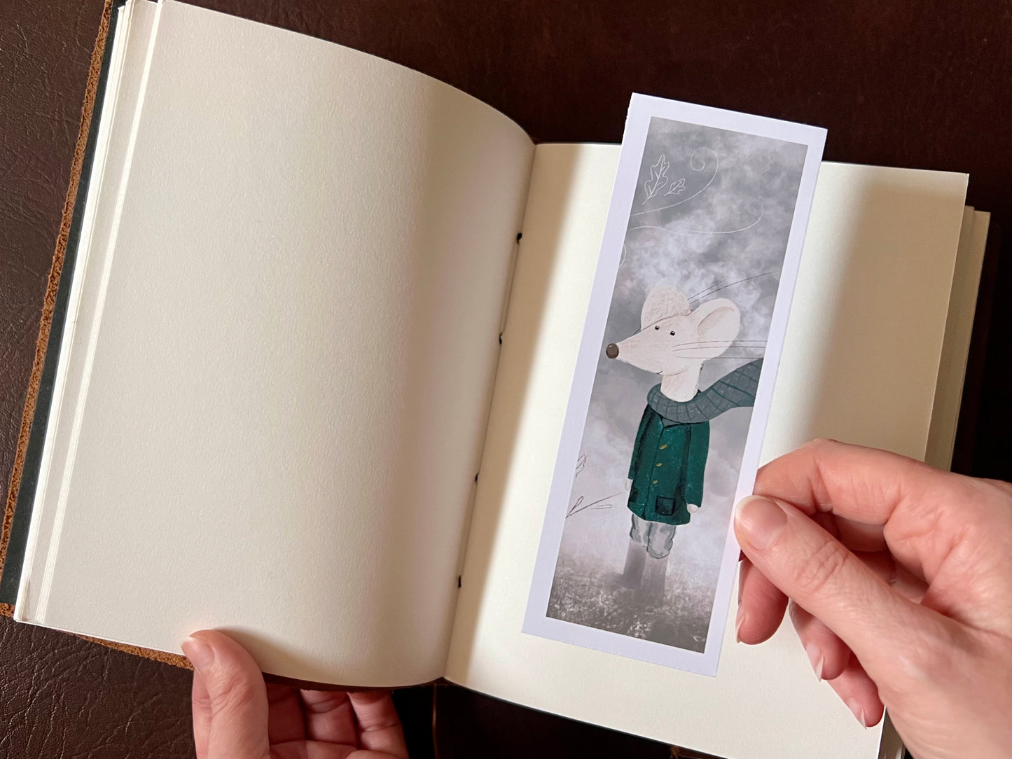 Mouse Bookmark Set – Handmade Illustrated & Art Print Bookmarks | Winter Mouse & Mouse in a Lilac Dress