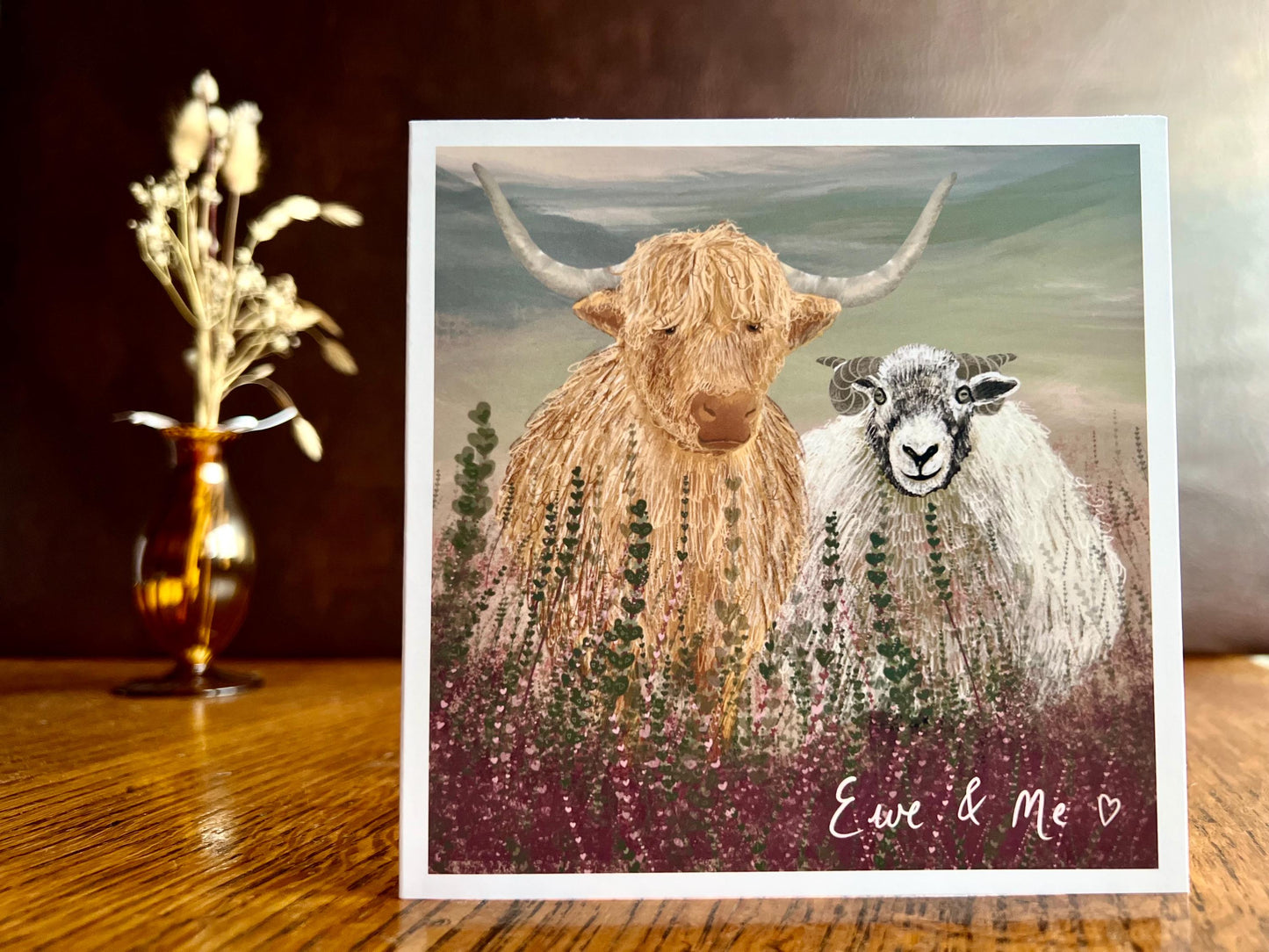Sleeping Foxes Art Print & ‘Ewe & Me’ Highland Cow & Sheep Card – Playful Woodland and Farm Animal Gift Set
