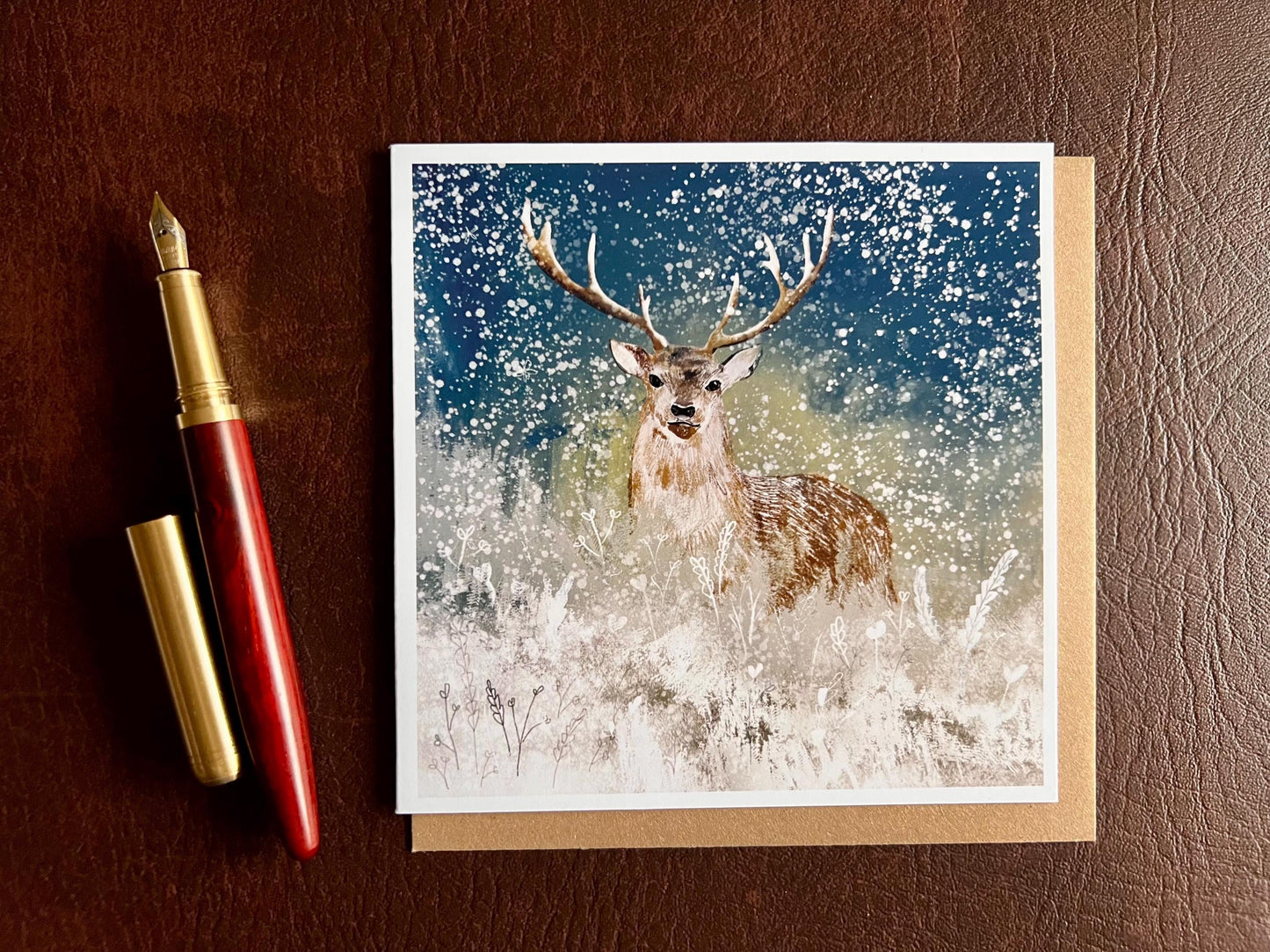 Winter Deer Art Card