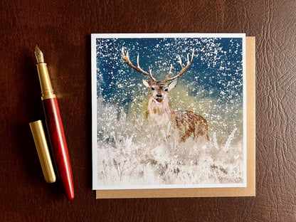 Winter Deer Art Card