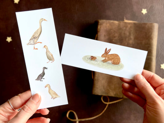 Animal Bookmark Set: Runner Ducks & Baby Bunny