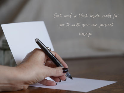 Thinking of You Fox Card – Resting Fox Illustration, Blank Greeting Card for Sending Thoughts and Offering Condolences