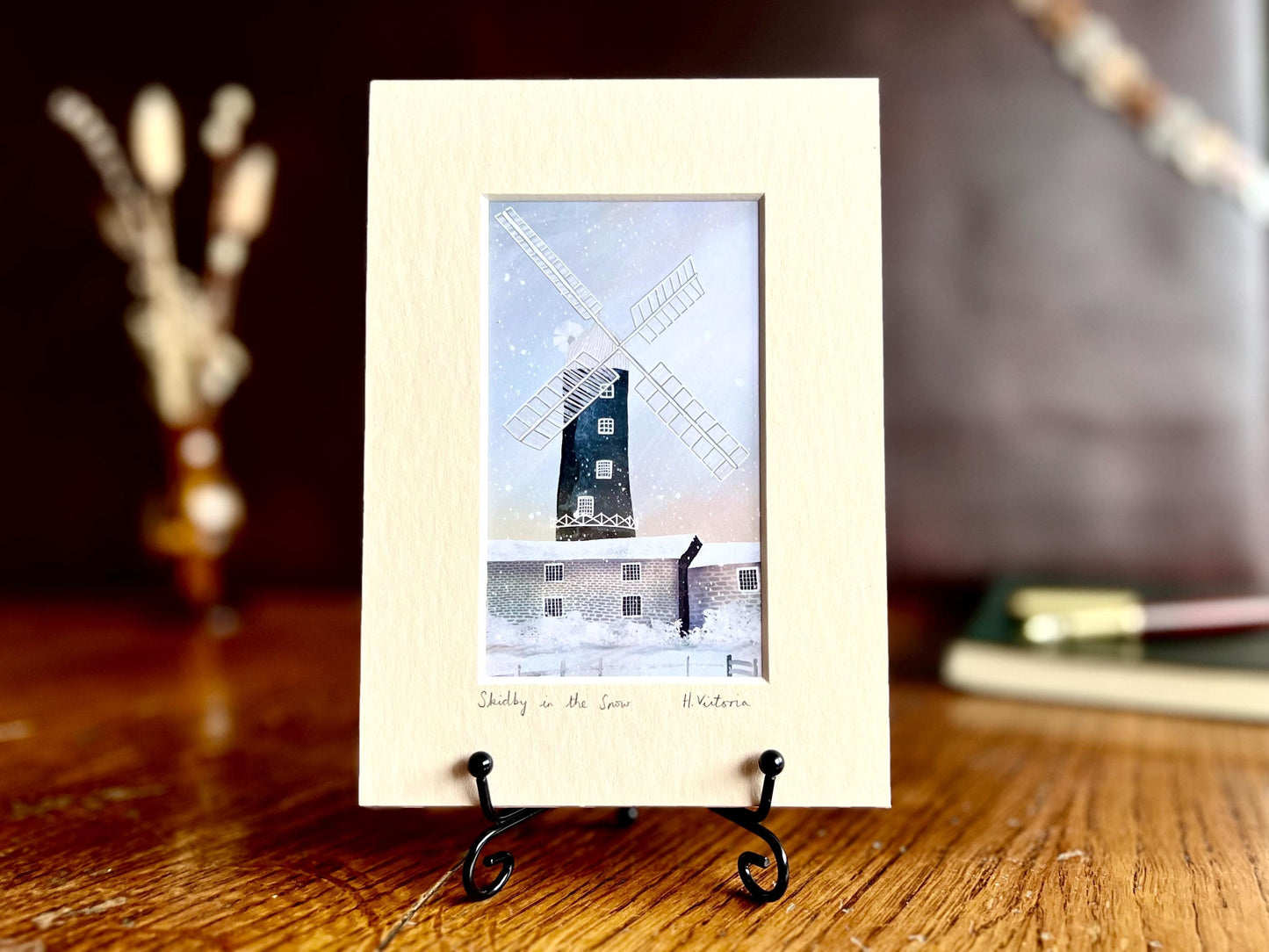 Skidby Windmill in Snow Little Art Print