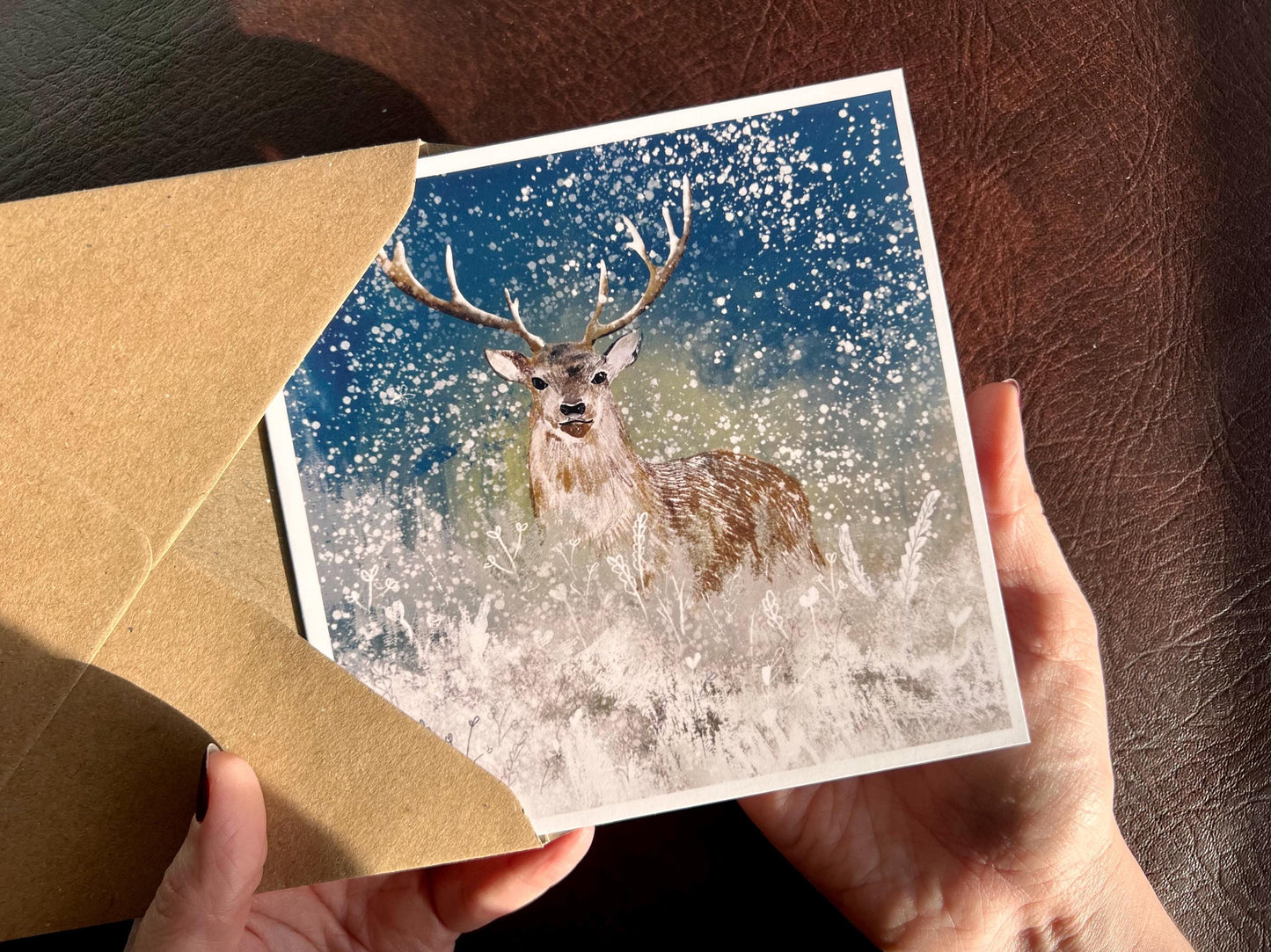 Winter Deer Art Card