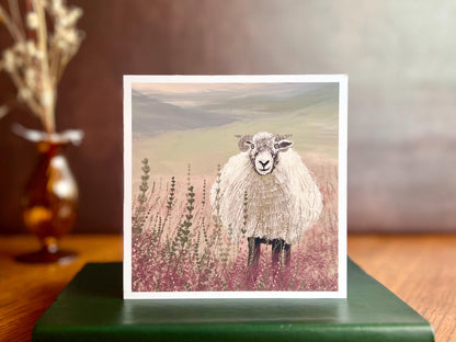Yorkshire Dales Swaledale Sheep Art Card – Blank for Any Occasion