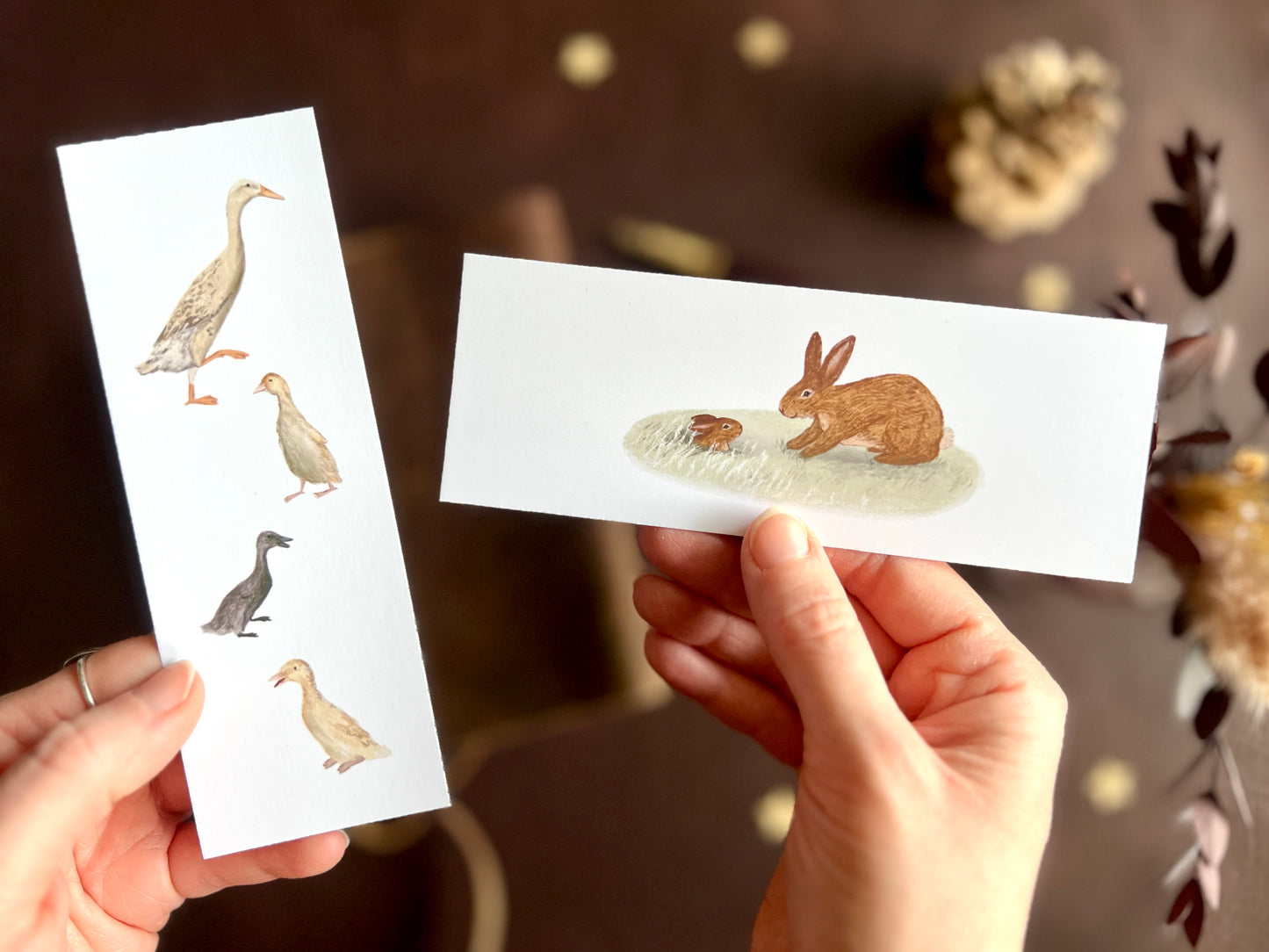 Animal Bookmark Set: Runner Ducks & Baby Bunny
