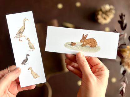 Animal Bookmark Set: Runner Ducks & Baby Bunny
