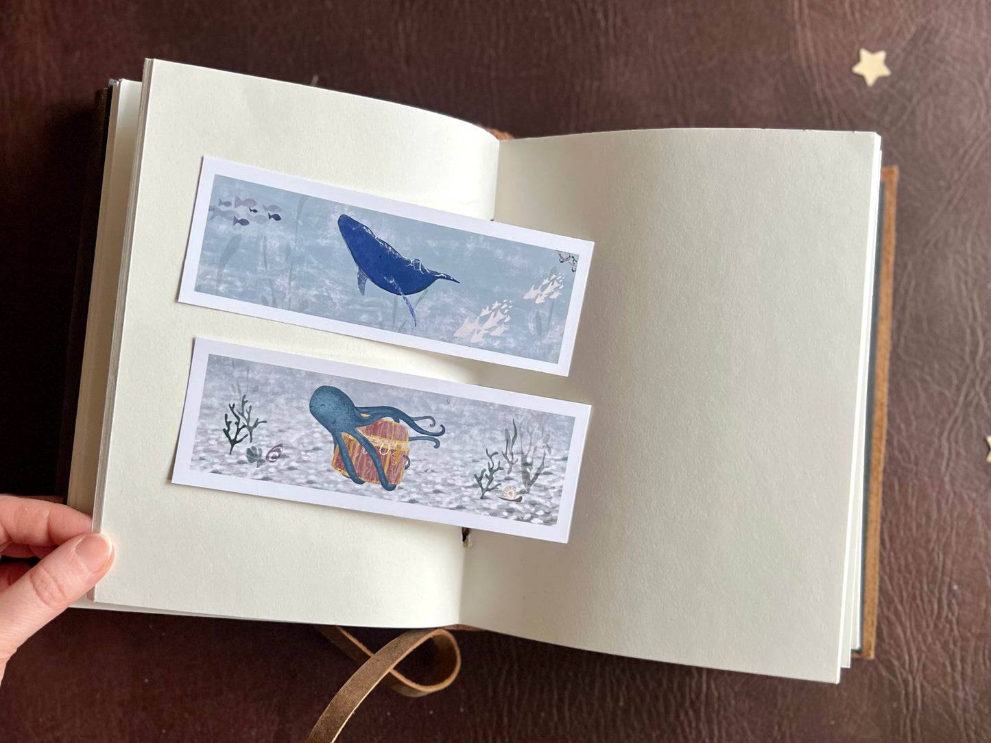 Blue Whale and Octopus Bookmark Set