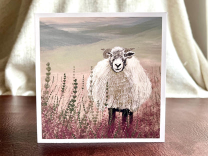 Yorkshire Dales Swaledale Sheep Art Card – Blank for Any Occasion