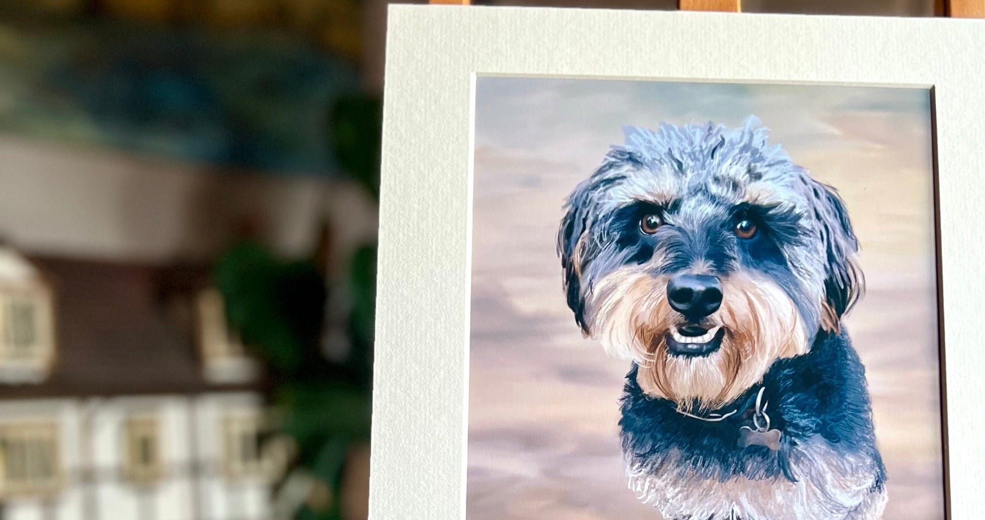 An example of a custom pet portrait available to order online from East Yorkshire artist Hayley Victoria.