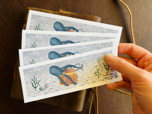 Octopus and Treasure Bookmarks (Pack of 4)
