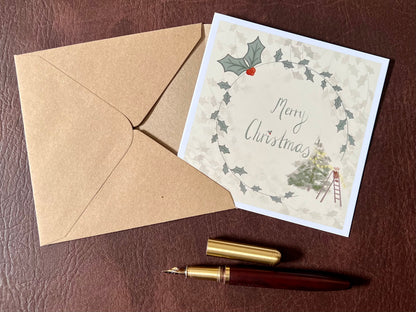 Holly & Mouse Christmas Card