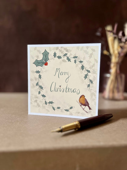 Holly & Robin Christmas Card