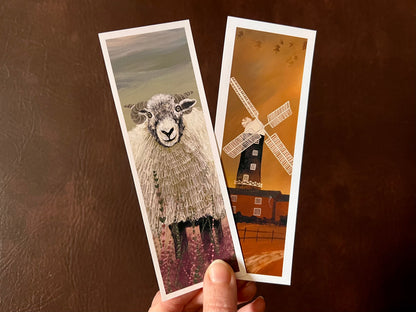Countryside Bookmark Set – Handmade Illustrated Bookmarks | Skidby in Autumn & Sheep on the Heather Moor Designs