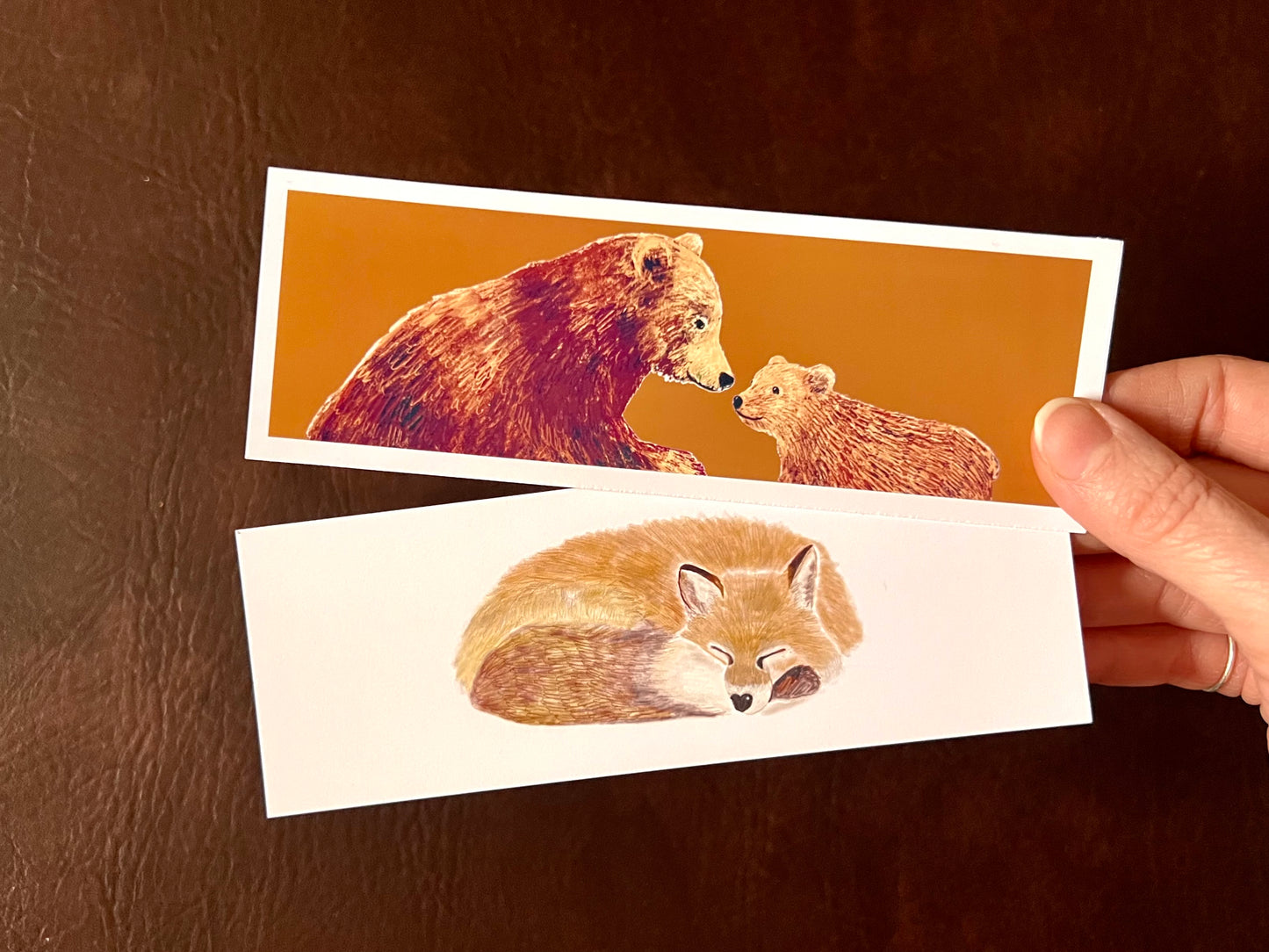 Autumn Woodland Bookmark Set – Handmade Illustrated Bookmarks | Sleeping Fox & Two Lovely Bears Designs