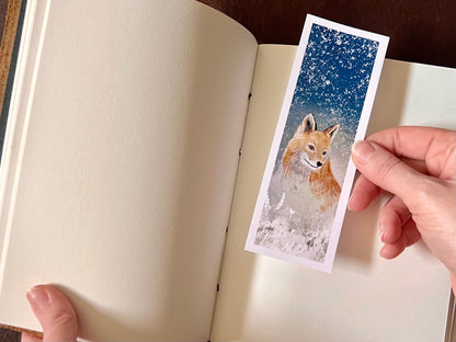 Fox Bookmark Set – Handmade Illustrated Bookmarks | Moongazing & Snowy Night Designs Printed on Premium Matte Paper
