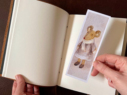 Mouse Bookmark Set – Handmade Illustrated & Art Print Bookmarks | Winter Mouse & Mouse in a Lilac Dress