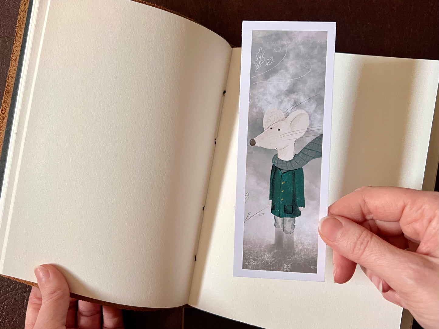 Winter Mouse & Blackberry Bookmark Set – Handmade Illustrated Bookmarks | Mouse Designs