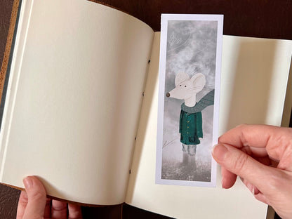 Winter Mouse & Blackberry Bookmark Set – Handmade Illustrated Bookmarks | Mouse Designs