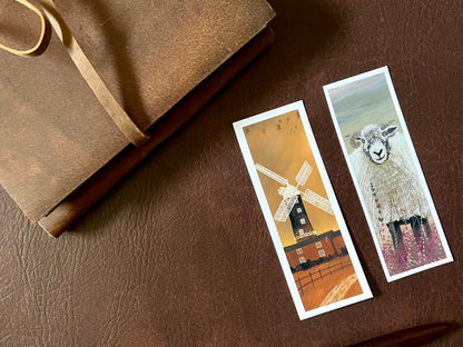 Countryside Bookmark Set – Handmade Illustrated Bookmarks | Skidby in Autumn & Sheep on the Heather Moor Designs