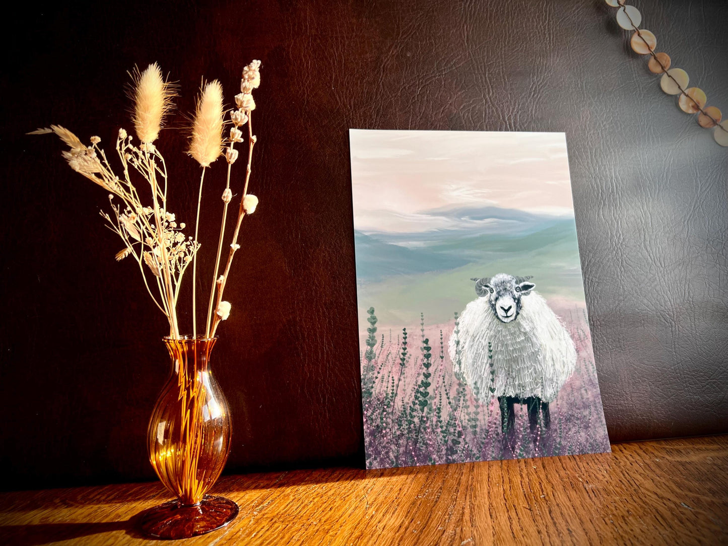 Swaledale Sheep Art Print – Yorkshire Dales Landscape Illustration – Rustic Countryside Animal Wall Art