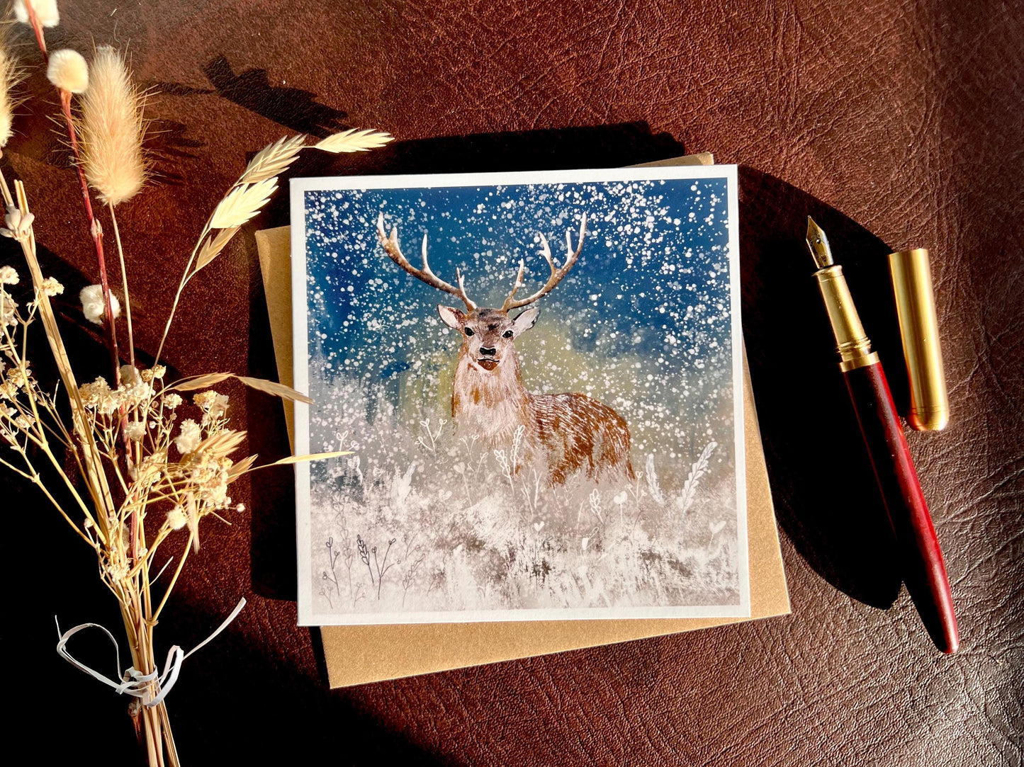 Winter Deer Art Card