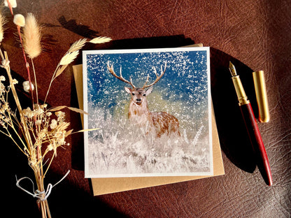 Winter Deer Art Card