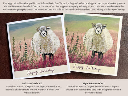 Yorkshire Dales Swaledale Sheep Birthday Card – Rustic Countryside Design