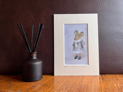 Mini Art Print – Mouse in Lilac Dress | Nursery & Gift Art by Hayley Victoria