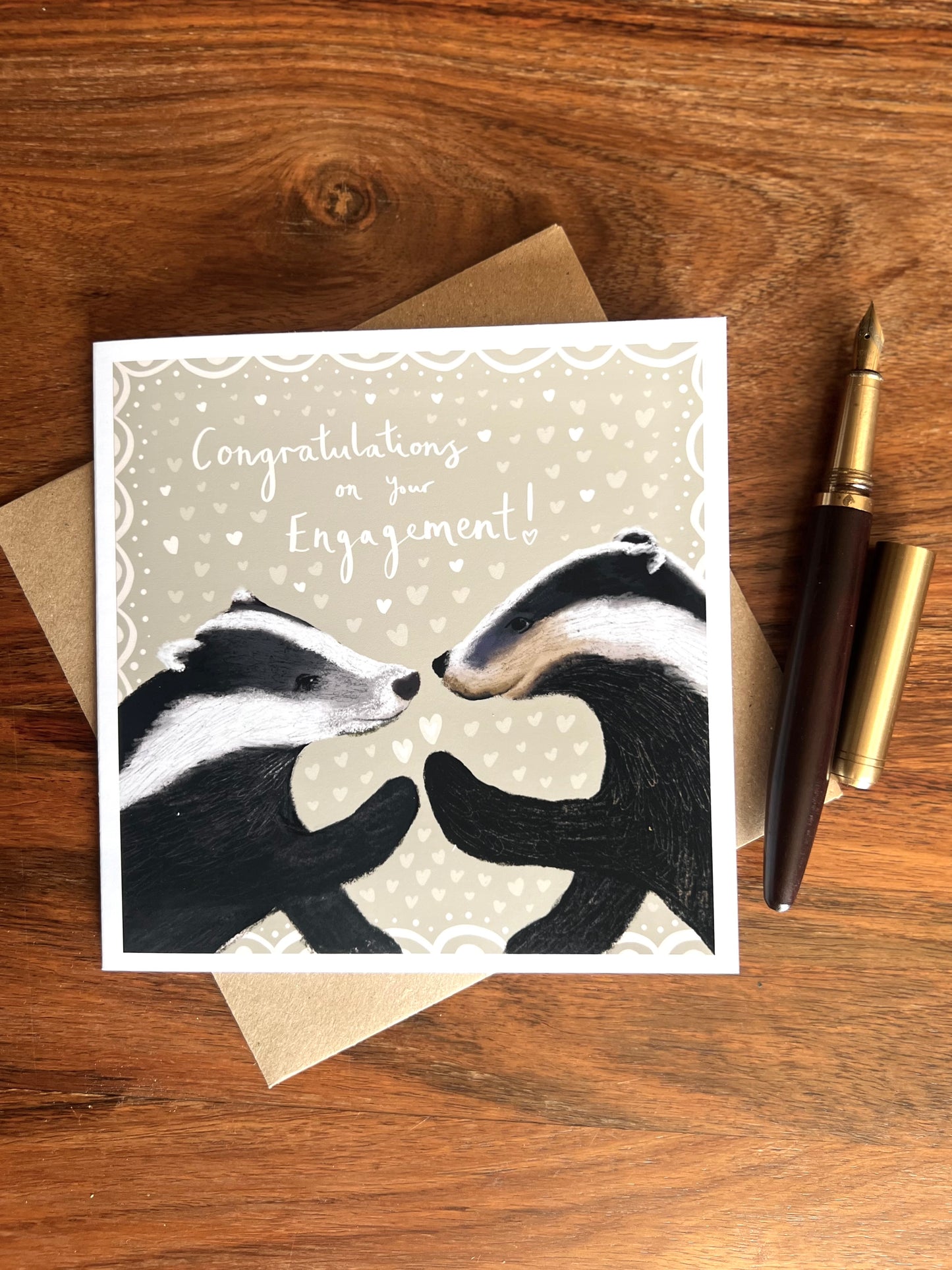 congrats card for couple. Engagement celebrations.