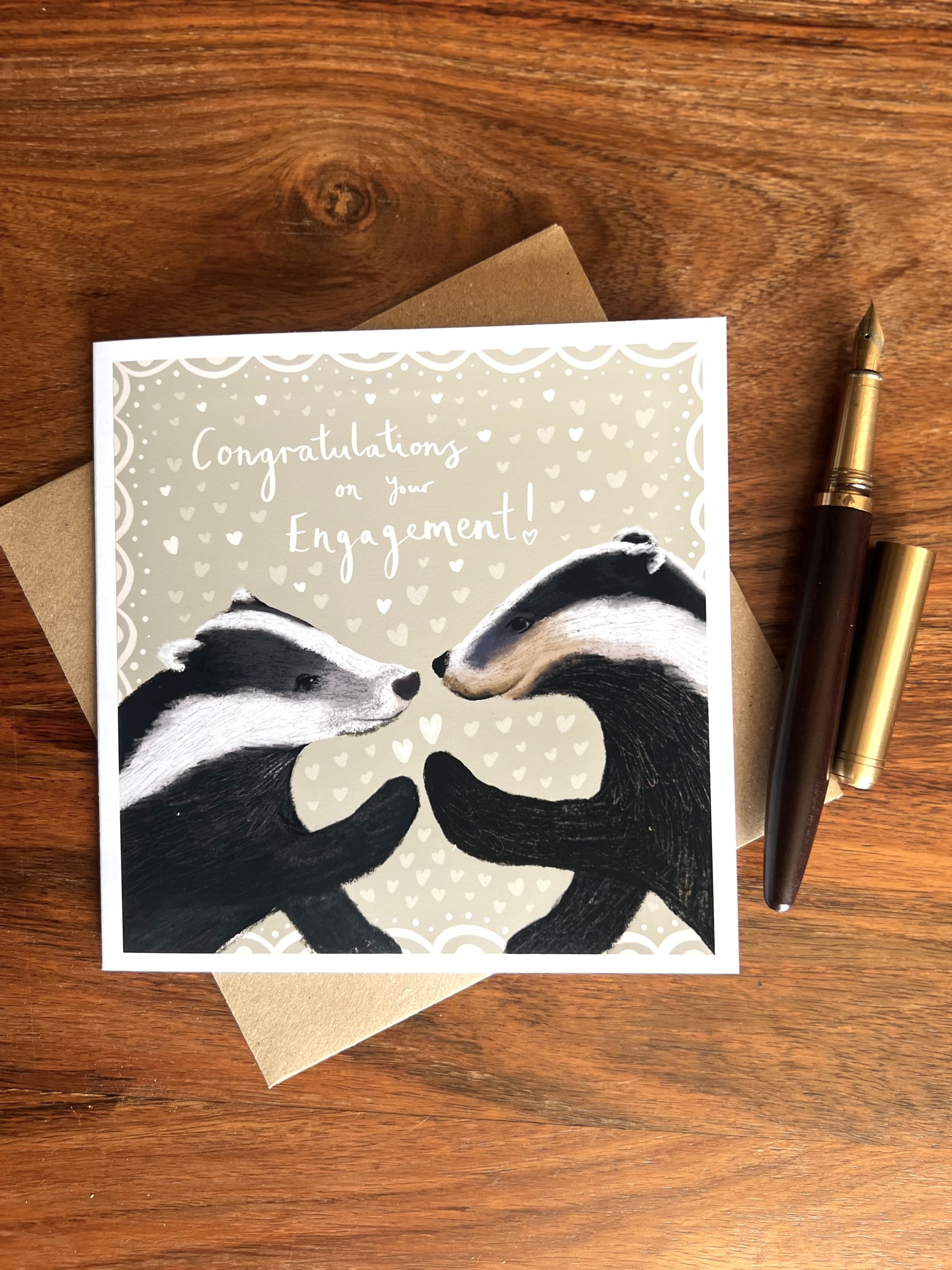 congrats card for couple. Engagement celebrations.
