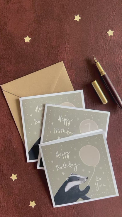 Cute Badger Birthday Card