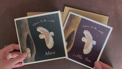 Personalised New Baby Owl Card