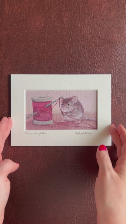 Mouse and Bobbin - Art Print of Original Painting