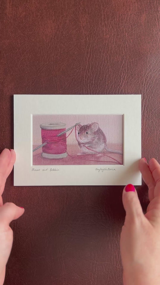Mouse and Bobbin - Art Print of Original Painting